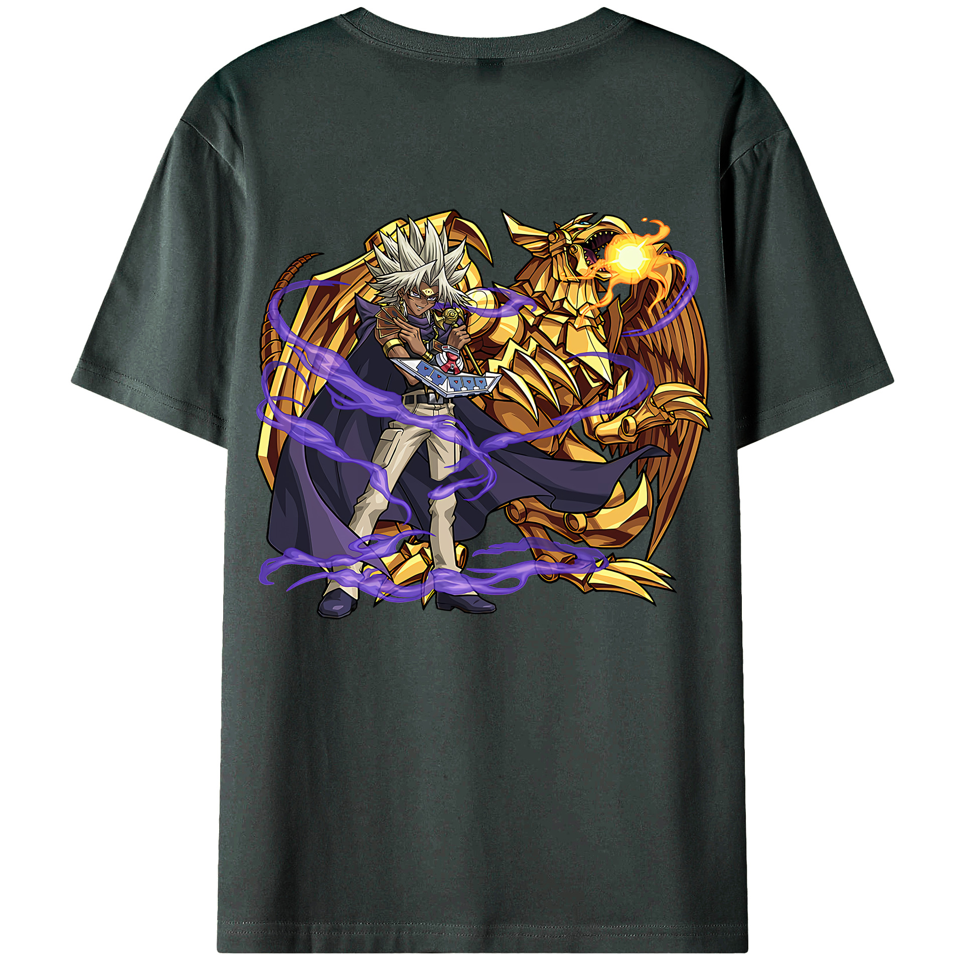 （画像用） 遊☆戯☆王 Yu-Gi-Oh! 綿100％ メンズ半袖Tシャツ（バックプリント） 通気性